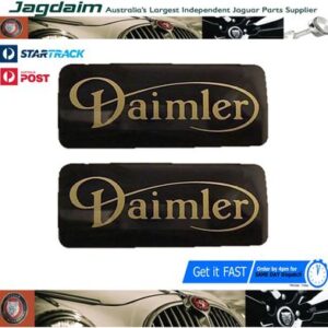 New Jaguar Daimler Rocker Cover Badge - Black / Gold Lettering C35733 X 2