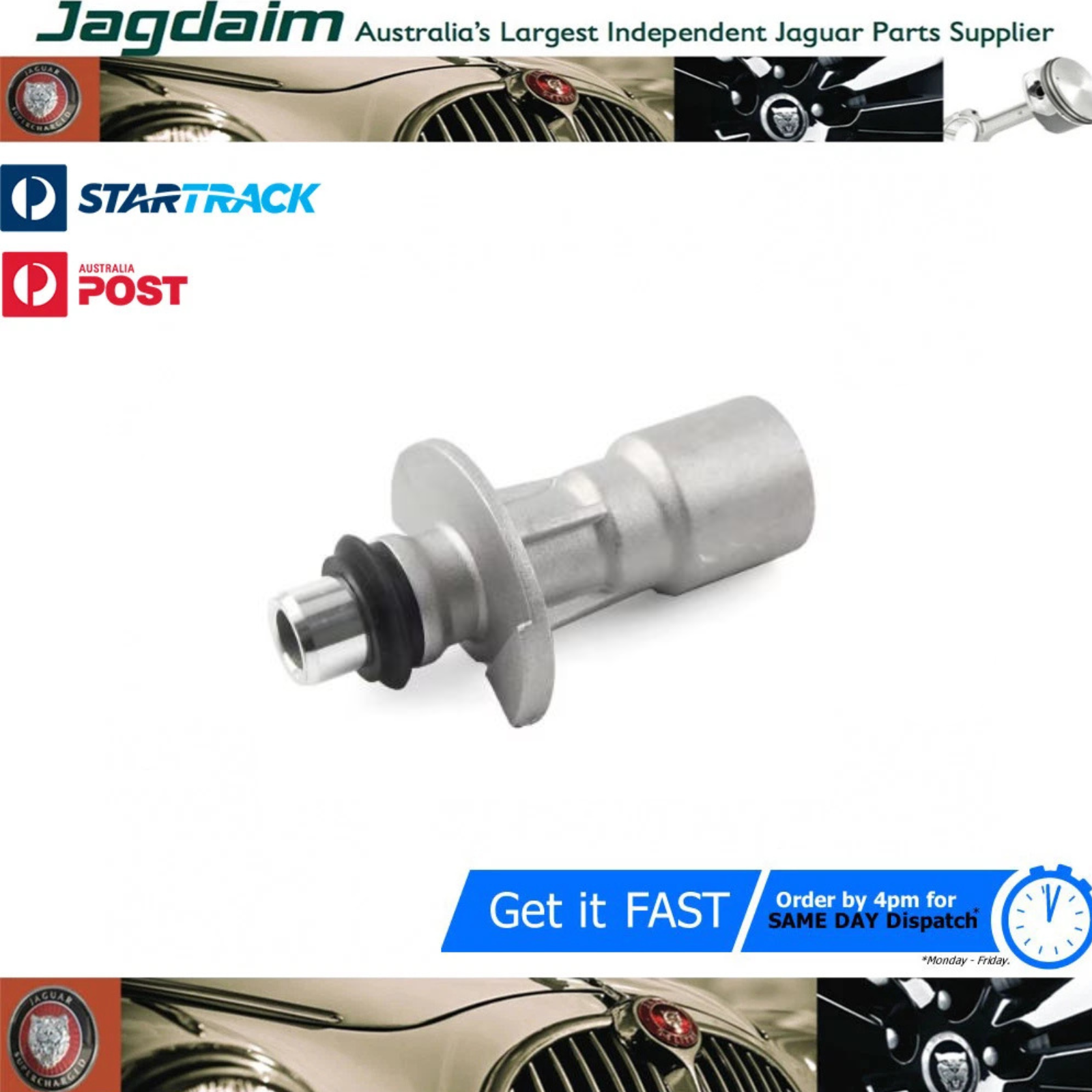 57-132.png New Jaguar Aluminum Water Pump Oil Cooler Tube Adaptor LR028136 C2Z18658 - Image 1