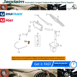 New Jaguar XJ Wiper Washer Windshield Hose Swivel Clip KDP205100