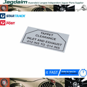 New Jaguar E-Type S2 Tappet Clearance Decal ID0008