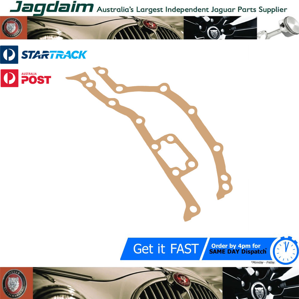 57-68.jpg New Jaguar XJ6 XK E-Type Daimler Engine Timing Chain Cover Gaskets Pair C28658 - Image 1